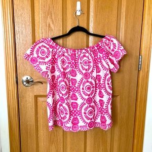 🌟NWOT🌟 PINK LILY Embroidered Off The Shoulder Top
